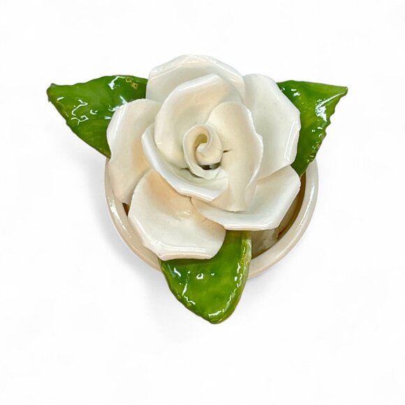 VTG Staffordshire House of Goebel Fine Bone China White Flower In White Pot 2" - Picture 2 of 5